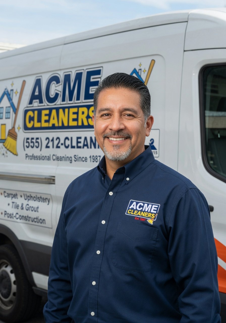 An Acme Cleaners crew member